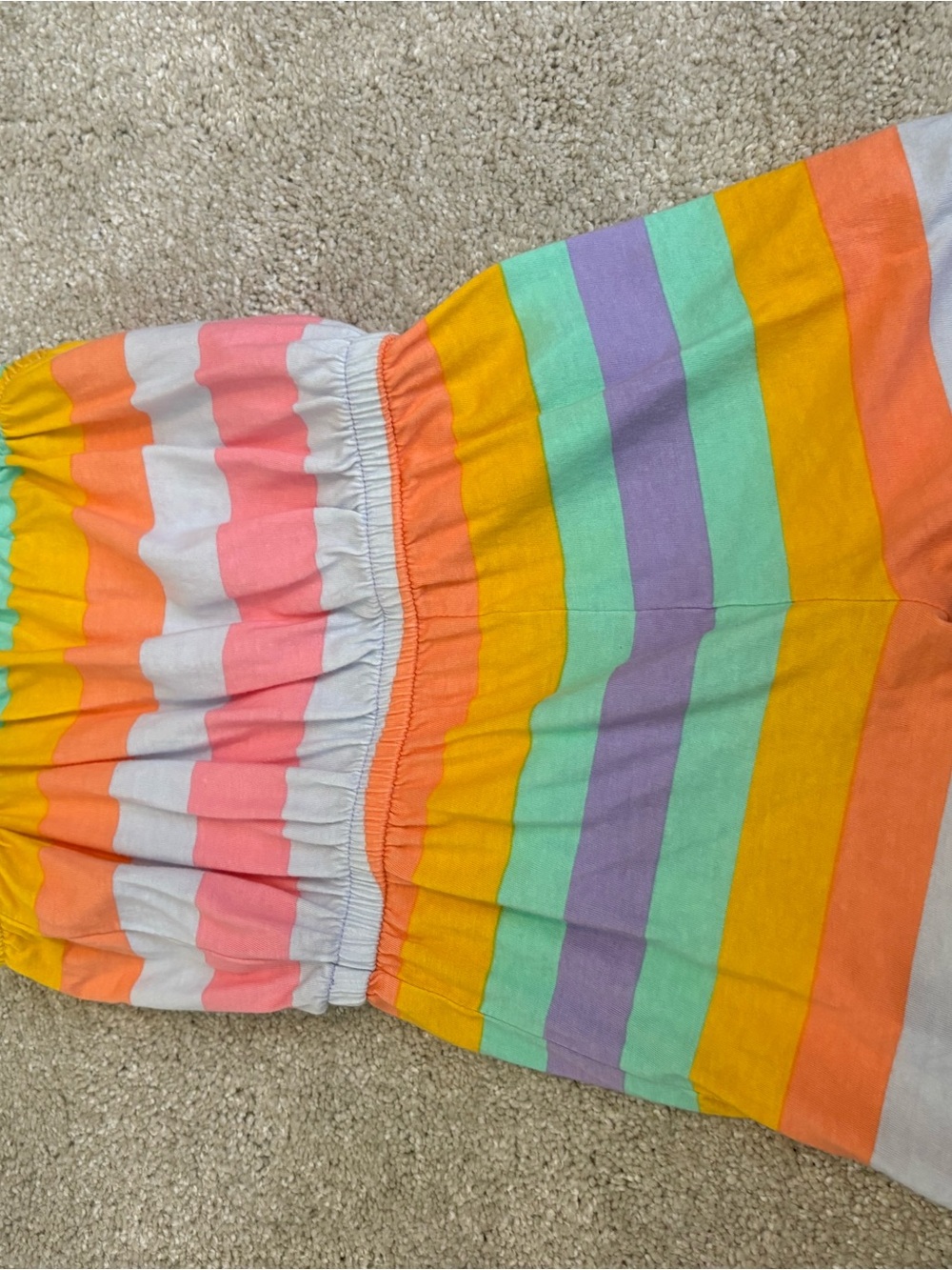 Colorblock Strapless Dress - Pastel Rainbow Stripes